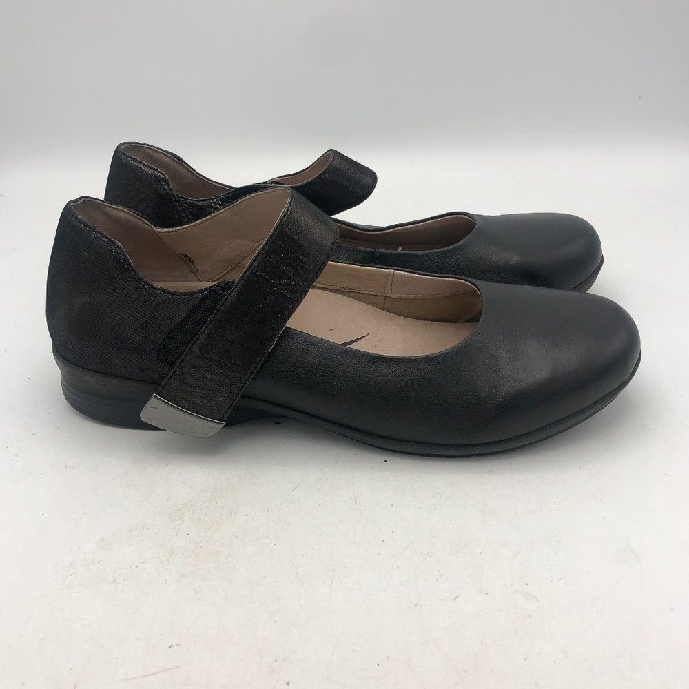 Dansko Women's Audrey Mary Jane Nappa Slip On Sandal Black Size 41